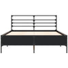 Schwarzes Bettgestell Evghenie 140x190cm (Holz und Metall)