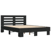 Schwarzes Bettgestell Narcisa 140x200cm (Holz und Metall)