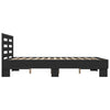 Schwarzes Bettgestell Narcisa 140x200cm (Holz und Metall)