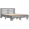 Graues Bettgestell Narcisa 140x200cm (Holz und Metall)