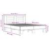 Graues Bettgestell Narcisa 140x200cm (Holz und Metall)