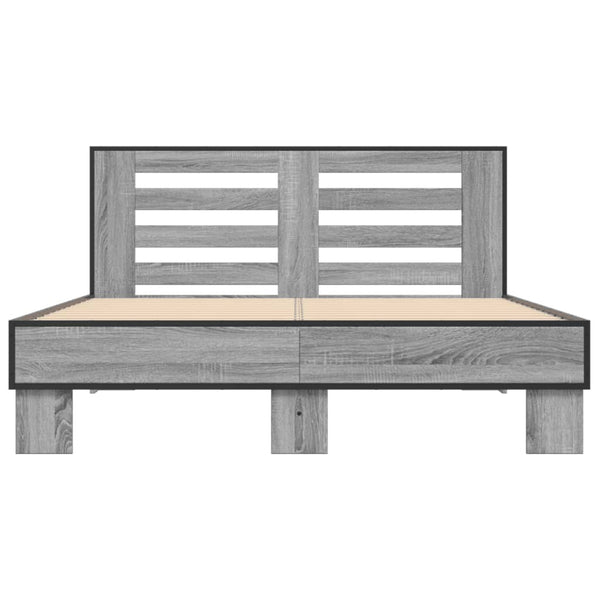 Graues Bettgestell Narcisa 120x200cm (Holz und Metall)