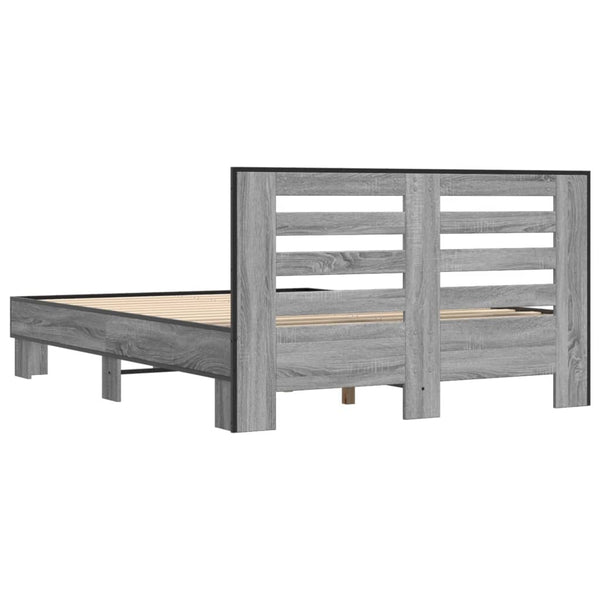 Graues Bettgestell Narcisa 120x200cm (Holz und Metall)