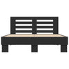 Schwarzes Bettgestell Narcisa 135x190cm (Holz und Metall)