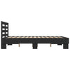 Schwarzes Bettgestell Narcisa 135x190cm (Holz und Metall)