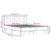 Schwarzes Bettgestell Narcisa 135x190cm (Holz und Metall)