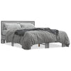 Bettgestell Narcisa Grau 135x190cm (Holz und Metall)