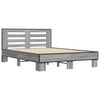 Bettgestell Narcisa Grau 135x190cm (Holz und Metall)
