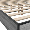 Bettgestell Narcisa Grau 135x190cm (Holz und Metall)
