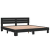 Schwarzes Bettgestell Alfo 200x200cm (Holz und Metall)