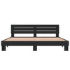 Schwarzes Bettgestell Alfo 200x200cm (Holz und Metall)