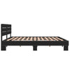 Schwarzes Bettgestell Alfo 200x200cm (Holz und Metall)