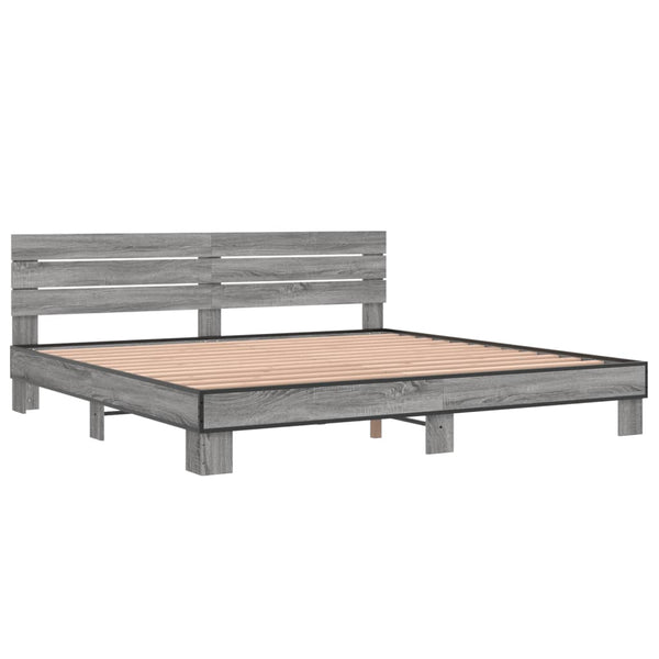 Graues Bettgestell Alfo 200x200cm (Holz und Metall)