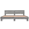 Graues Bettgestell Alfo 200x200cm (Holz und Metall)