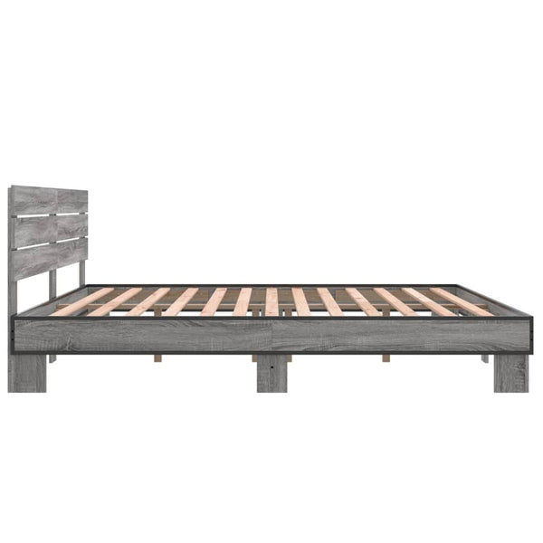 Graues Bettgestell Alfo 200x200cm (Holz und Metall)