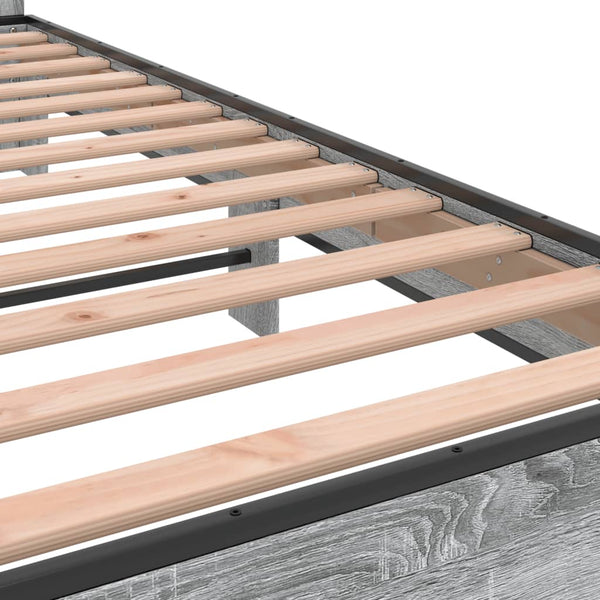 Graues Bettgestell Alfo 200x200cm (Holz und Metall)