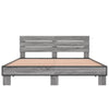 Graues Bettgestell Alfo 150x200cm (Holz und Metall)