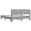 Graues Bettgestell Natu 150x200cm (Holz und Metall)