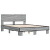 Graues Bettgestell Natu 135x190cm (Holz und Metall)