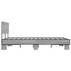 Graues Bettgestell Natu 135x190cm (Holz und Metall)