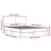 Graues Bettgestell Natu 135x190cm (Holz und Metall)