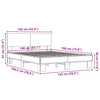 Schwarzes Bettgestell Natu 140x190cm (Holz und Metall)