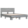 Graues Bettgestell Natu 140x190cm (Holz und Metall)