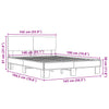 Graues Bettgestell Natu 140x190cm (Holz und Metall)