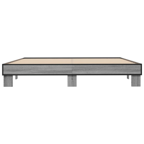 Graues Bettgestell Ladislau 200x200cm (Holz und Metall)