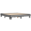 Graues Bettgestell Ladislau 200x200cm (Holz und Metall)