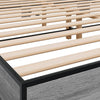 Graues Bettgestell Ladislau 200x200cm (Holz und Metall)