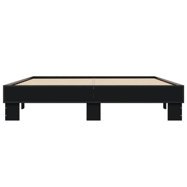 Schwarzes Bettgestell Ladislaus 150x200cm (Holz und Metall)