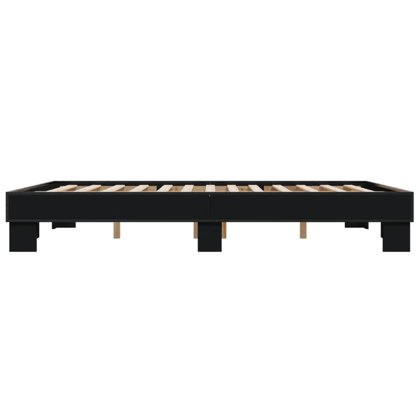 Schwarzes Bettgestell Ladislaus 150x200cm (Holz und Metall)