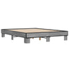 Bettgestell Ladislau 150x200cm, Grau (Holz und Metall)