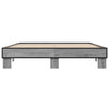 Bettgestell Ladislau 150x200cm, Grau (Holz und Metall)