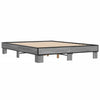 Bettgestell Ladislau 150x200cm, Grau (Holz und Metall)