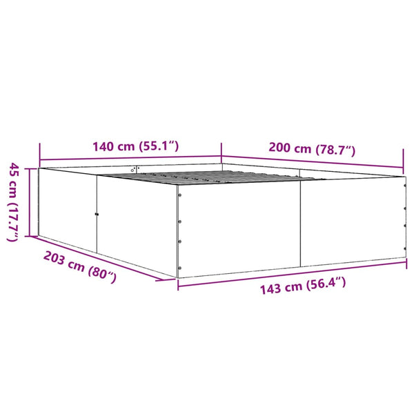 Weißer Bettrahmen Hegedus 140x200cm (Holz)