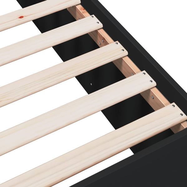 Schwarzer Holz-Bettrahmen Hegedus 120x200cm