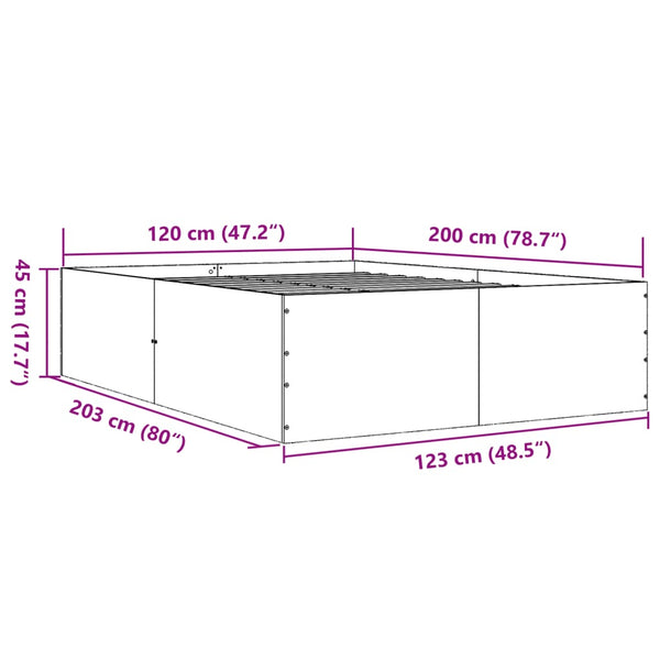 Bettrahmen Hegedus 120x200cm grau (Holz)