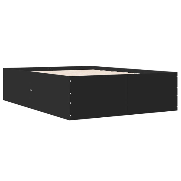 Schwarzes Bettgestell aus Holz Hegedus 140x190cm