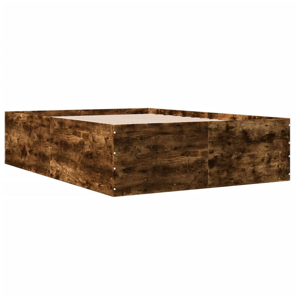Bettrahmen Hegedus 140x190 cm aus geräucherter Eiche (Holz)