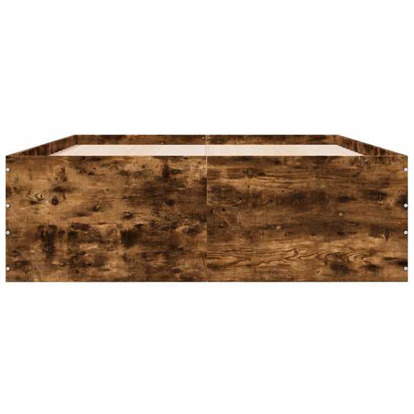 Bettrahmen Hegedus 140x190 cm aus geräucherter Eiche (Holz)