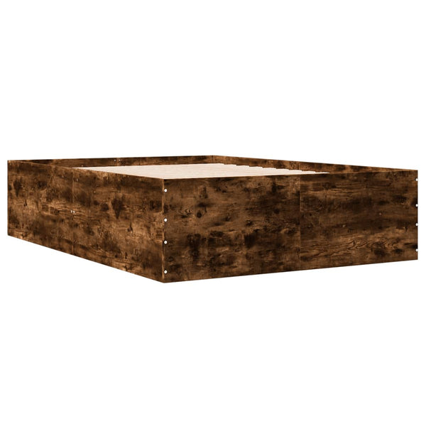 Bettrahmen Hegedus 140x190 cm aus geräucherter Eiche (Holz)