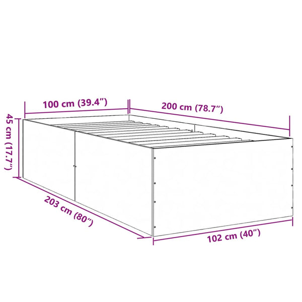 Bettgestell Hegedus 100x200cm schwarz (Holz)