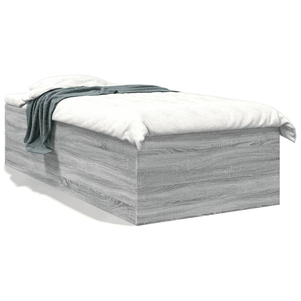 Bettgestell Hegedus 90x200cm grau (Holz)
