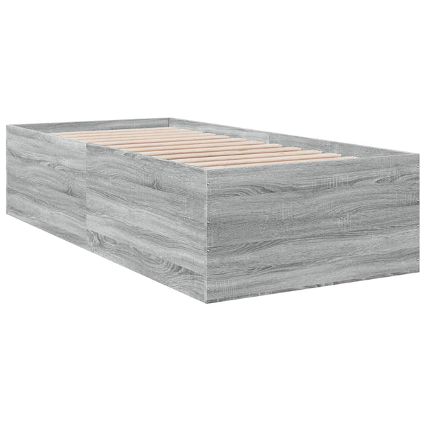 Bettgestell Hegedus 90x200cm grau (Holz)