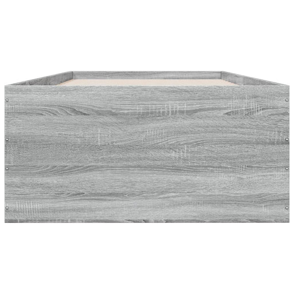 Bettgestell Hegedus 90x200cm grau (Holz)