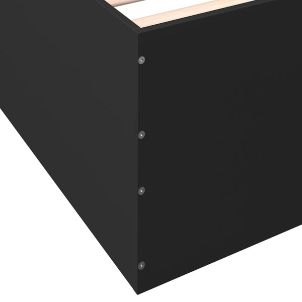 Schwarzes Holzbettgestell Hegedus 90x190cm