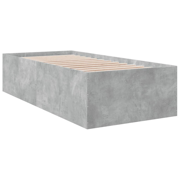 Bettgestell Hegedus 90x190cm (Holz, Betongrau)