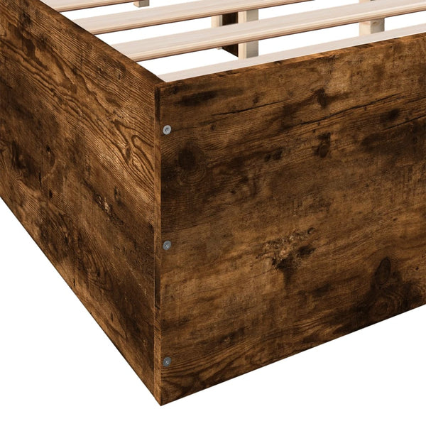 Bettgestell Hegedus 135x190cm aus Räuchereiche (Holz)